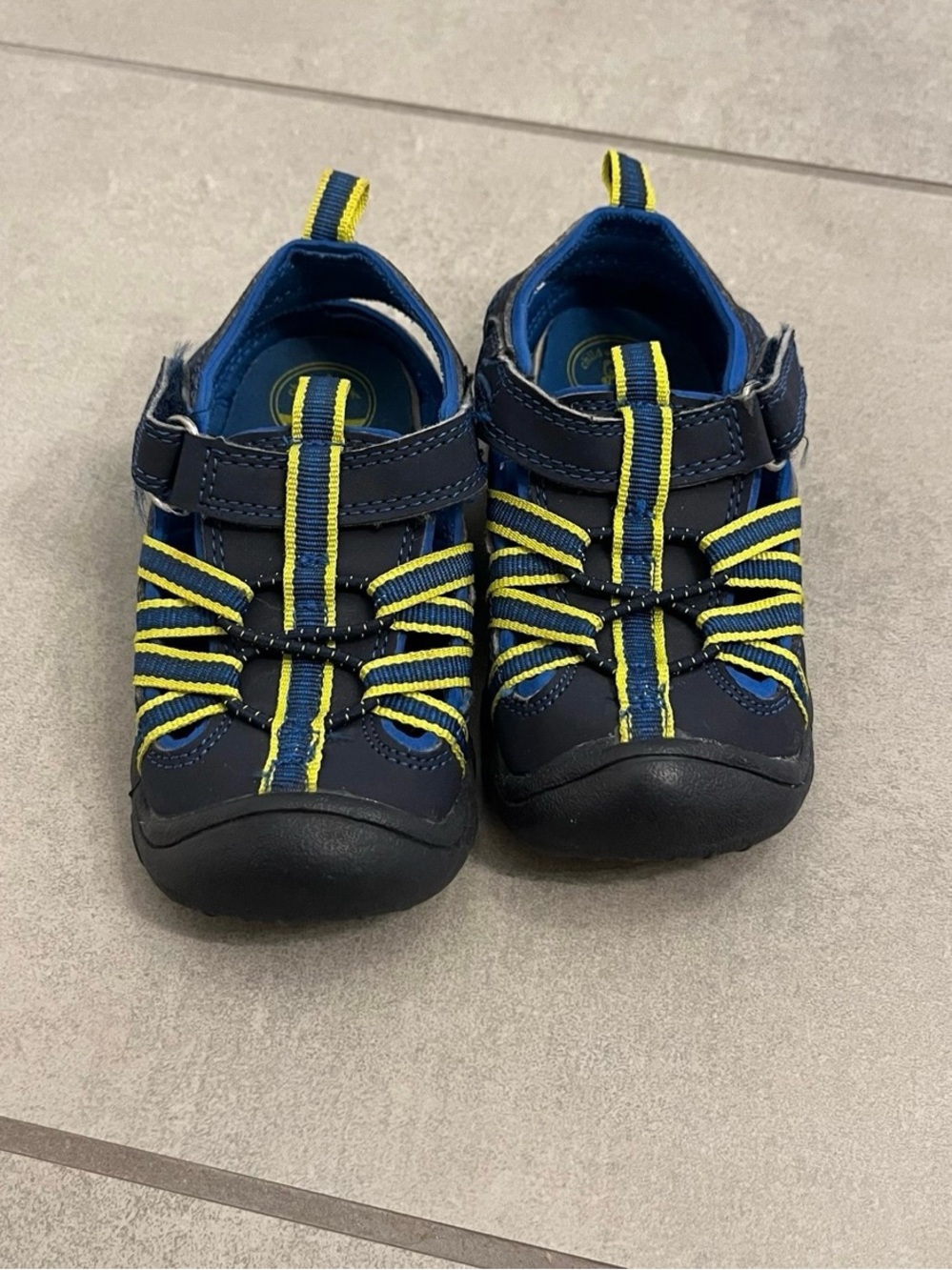 Child of Mine Blue Yellow Toddler Boy Sandals Size 6